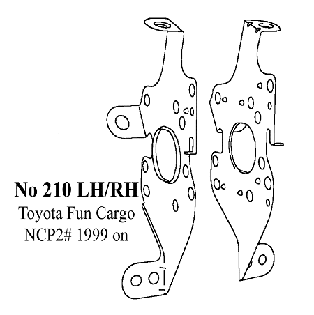 NO210LHRH - Side Brackets for Toyota Fun Cargo 1999 on