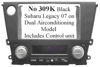 NO303K - Dash Kit for DDIN Black Subaru Legacy 03 on HVAC