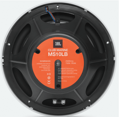 JBL MS10LB - Club Marine 10" (250mm) Marine Multi-Element Subwoofer with RGB Lighting