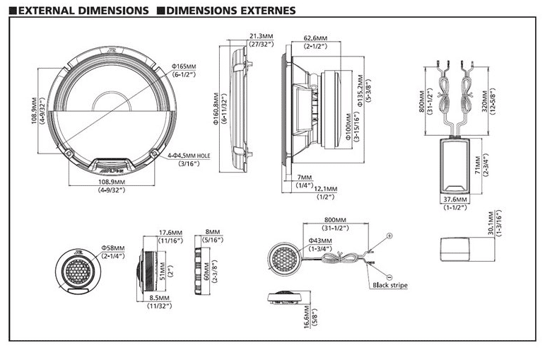 Alpine R2-S65C - Next-Generation 6-1/2″ (16.5cm) Component 2-Way R-Series Speakers
