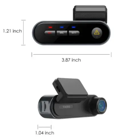 VIOFO WM1 - Dash Cam with WiFi, GPS, Bluetooth, 2K Recording & Parking Assist