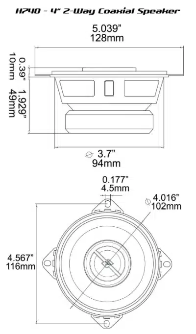 Cerwin Vega H740 - HED Series 4" Coaxial 2-way Speaker 275w