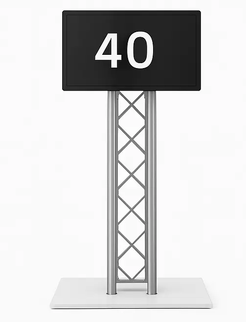 40-inch TV on truss stand for hire – perfect for events, conferences, and exhibitions